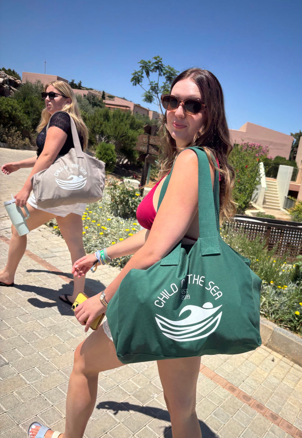 Umiko Canvas Tote / Beach bag- Natural / Rusty