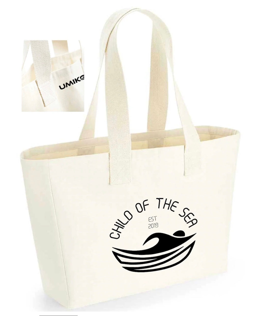 Umiko Canvas Tote / Beach bag- Natural / Black