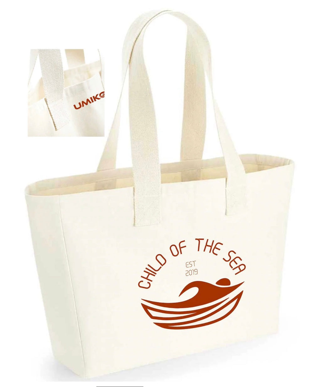 Umiko Canvas Tote / Beach bag- Natural / Rusty