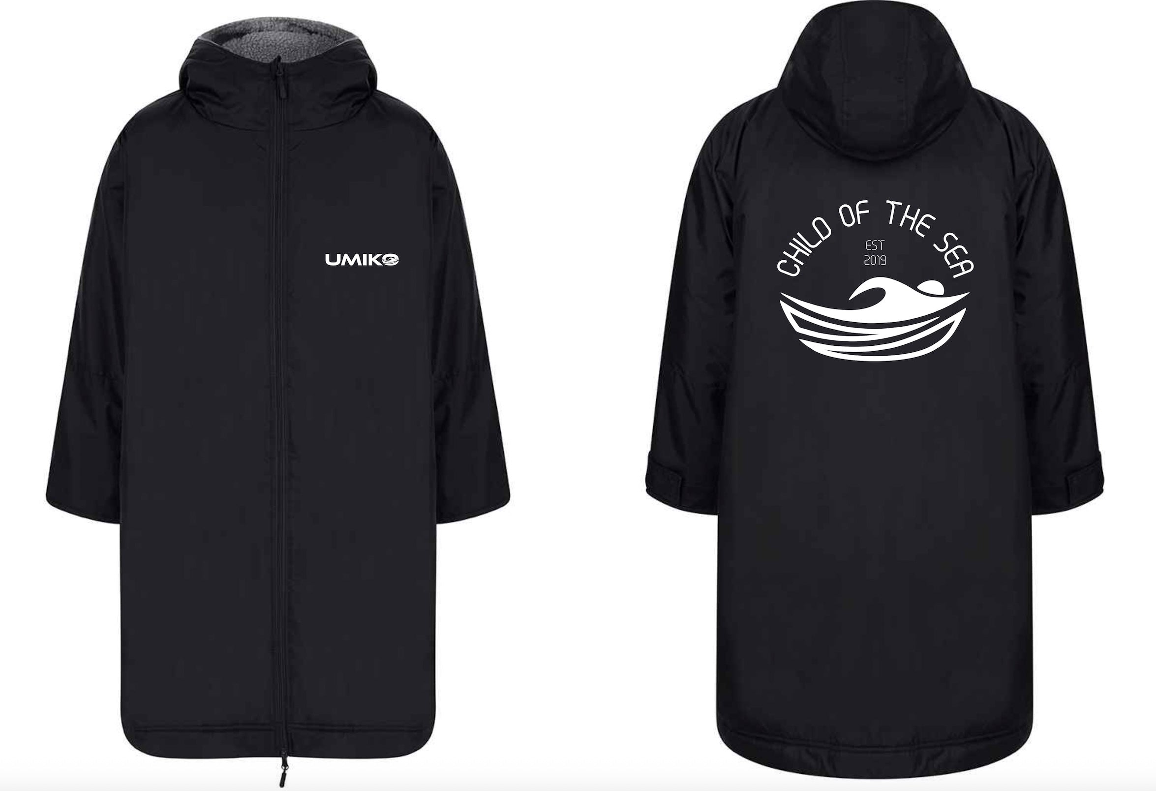 Umiko Adults/ Kids All Weather Robe - Black